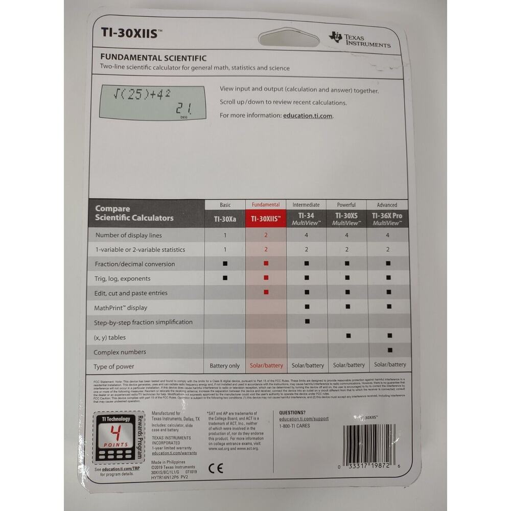 NEW Texas Instruments TI-30X IIS Fundamental Scientific Calculator Math Science* - Picture 2 of 5